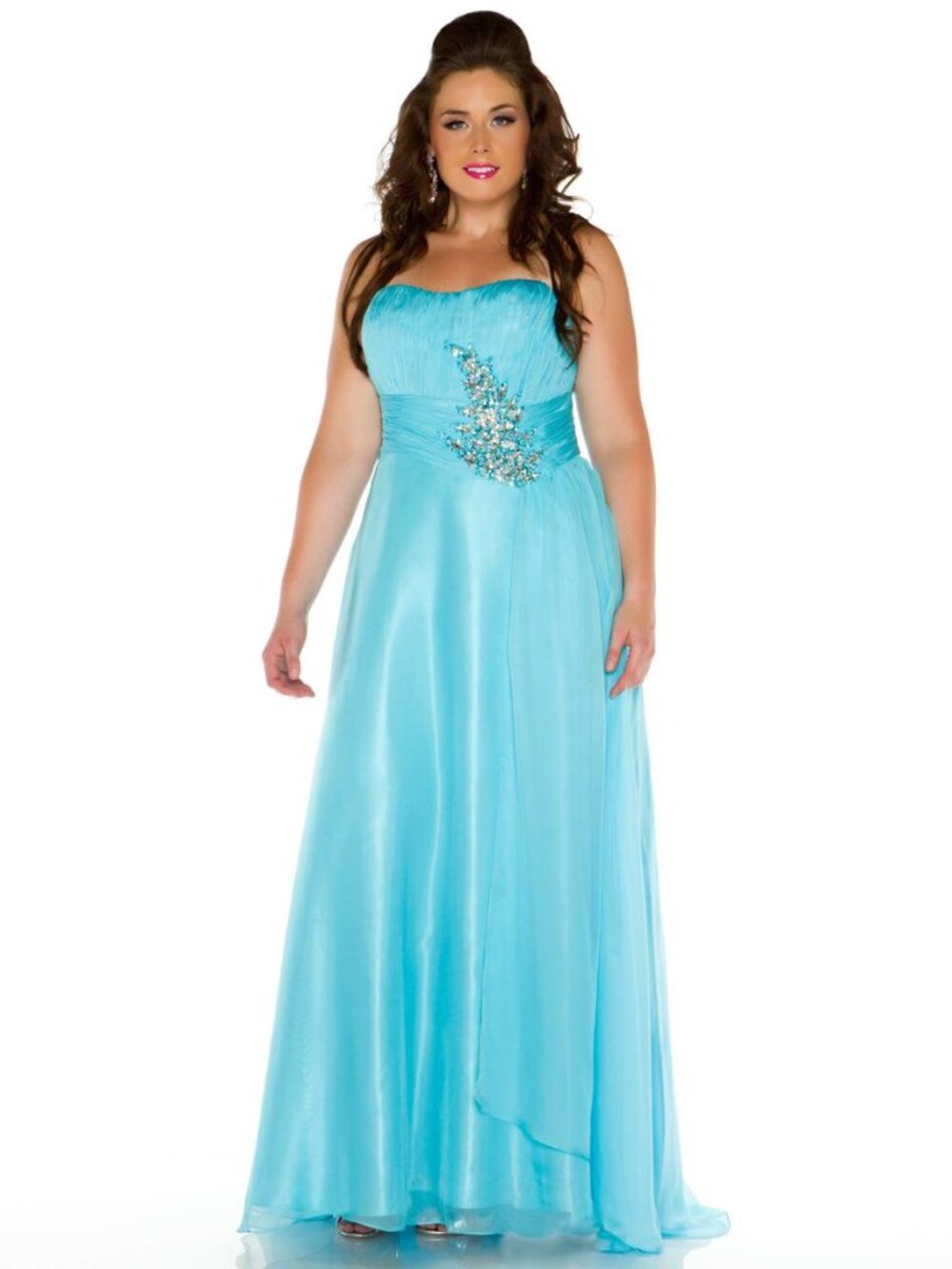 Cassandra Stone II by Mac Duggal 81381K Size 24 Aqua Blue Dress